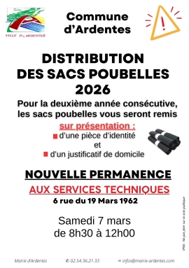 Distribution sacs poubelles