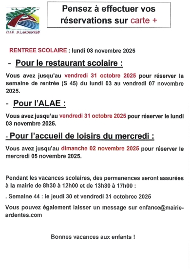 Réservations Carte+